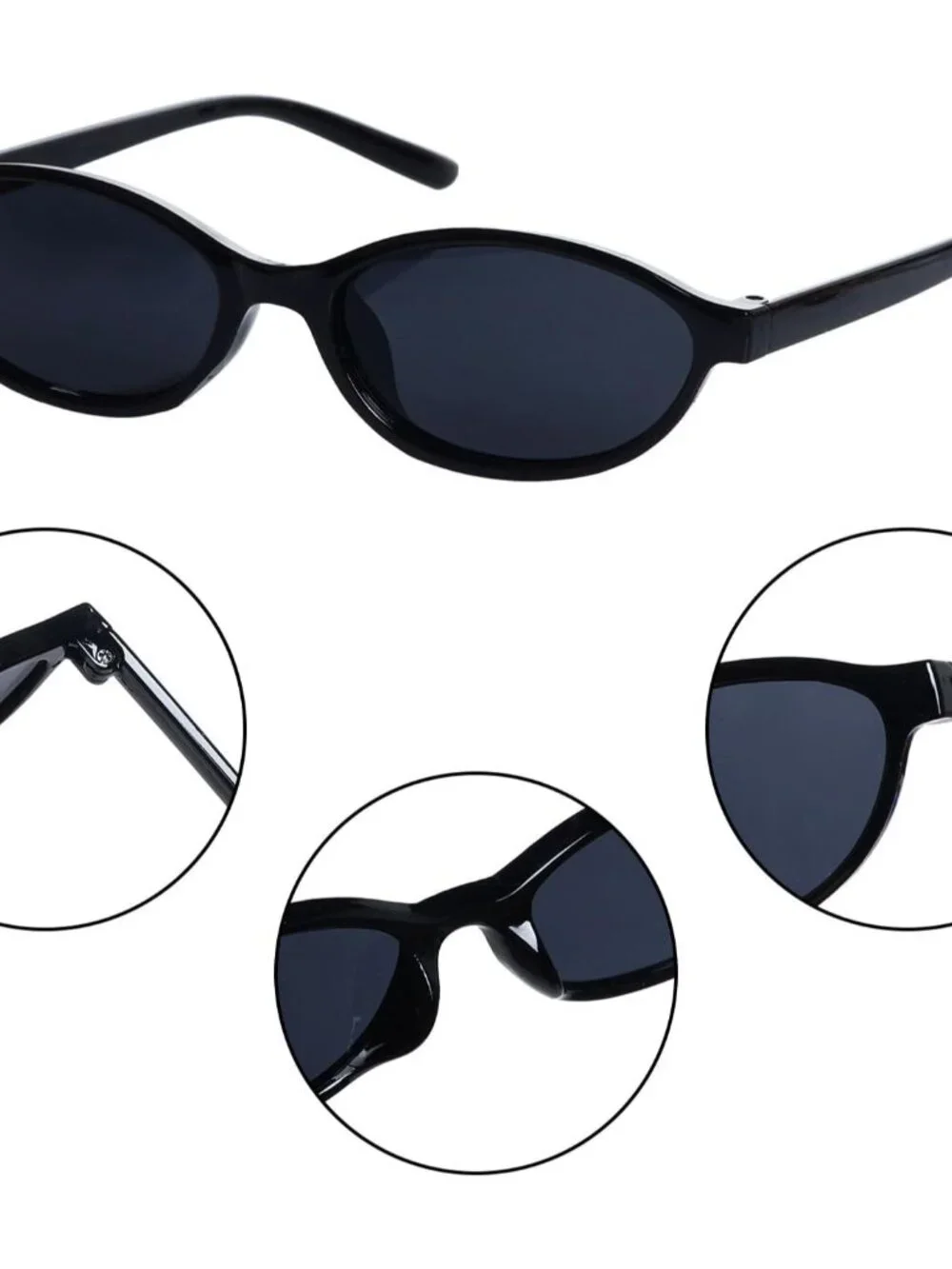 Stylish Retro Oval Cat Eye Sunglasses for Women – 3 Pairs with Gradient Lenses